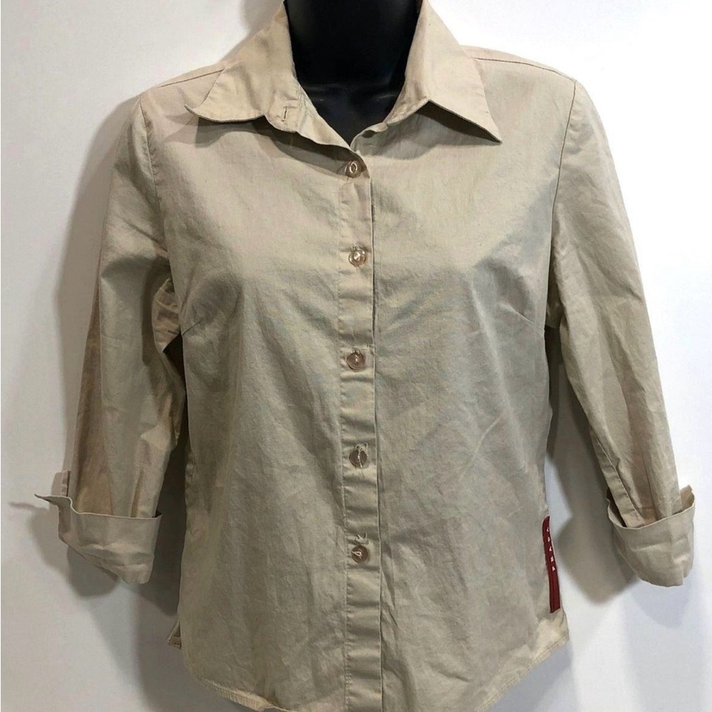 Prada Beige Button-Up Women's Top